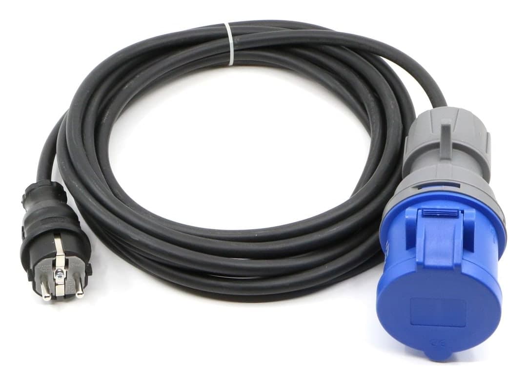 Seyyar Uzatma Kablosu (Cee Norm) · 5 m · 1/16A Plug → 3/32A Plug