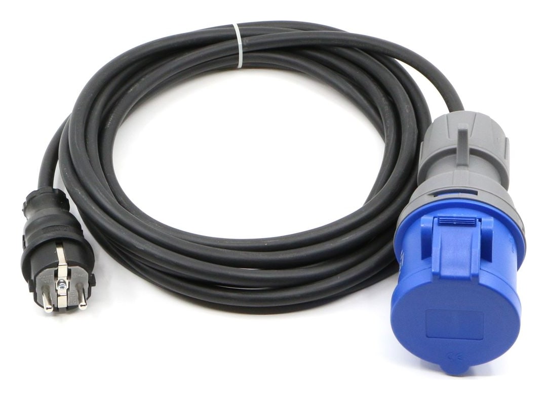 Seyyar Uzatma Kablosu (Cee Norm) · 10 m · 1/16A Plug → 3/32A Plug